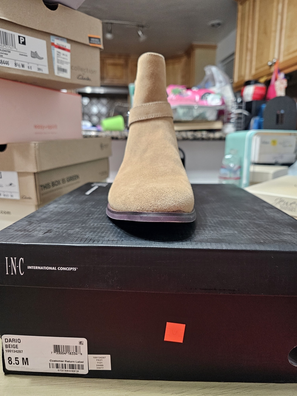 INC International Concepts Beige Suede Ankle Bootie
